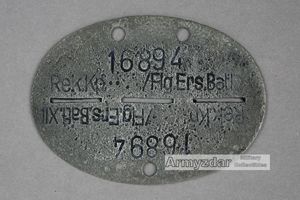 LW Dog-tag „Rek.Kp /Flg.Ers.Batl.XII'