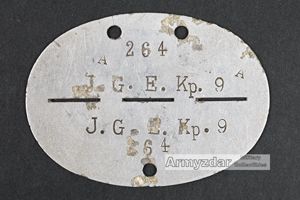 WH Dog-tag „J. G. E. Kp. 9'