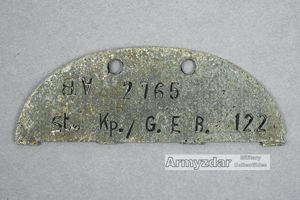 WH Half Dog-tag „St. Kp./ G. E. B. 122'