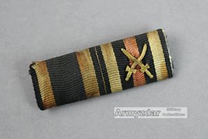EK II 1914 + Frontkämpfer Kreuz Ribbon Bar (nr.1)