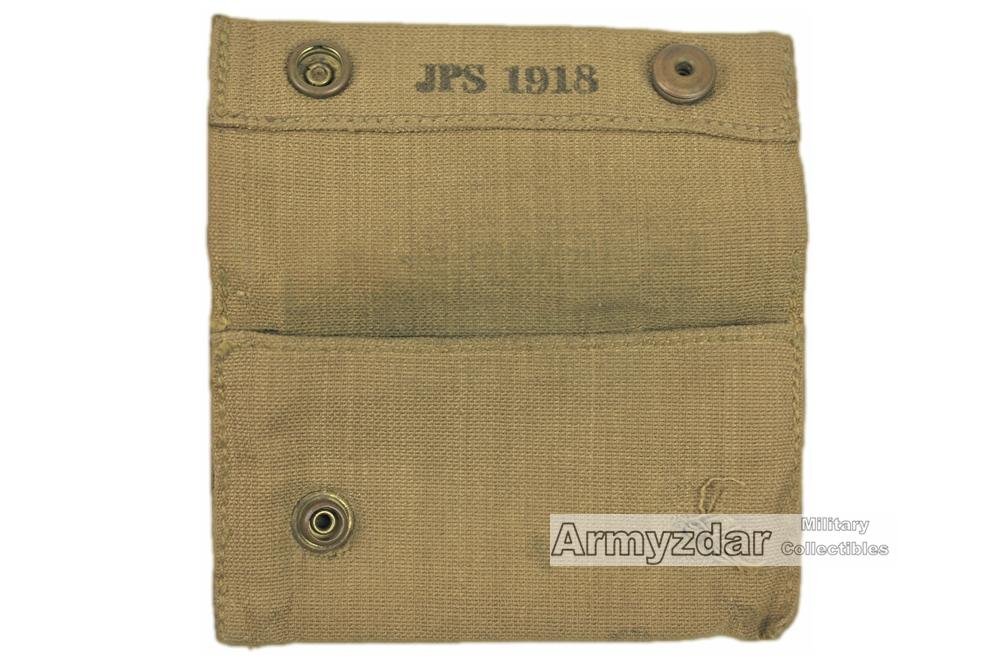 US M1910 Tan first aid pouch 'JPS 1918' — image 3