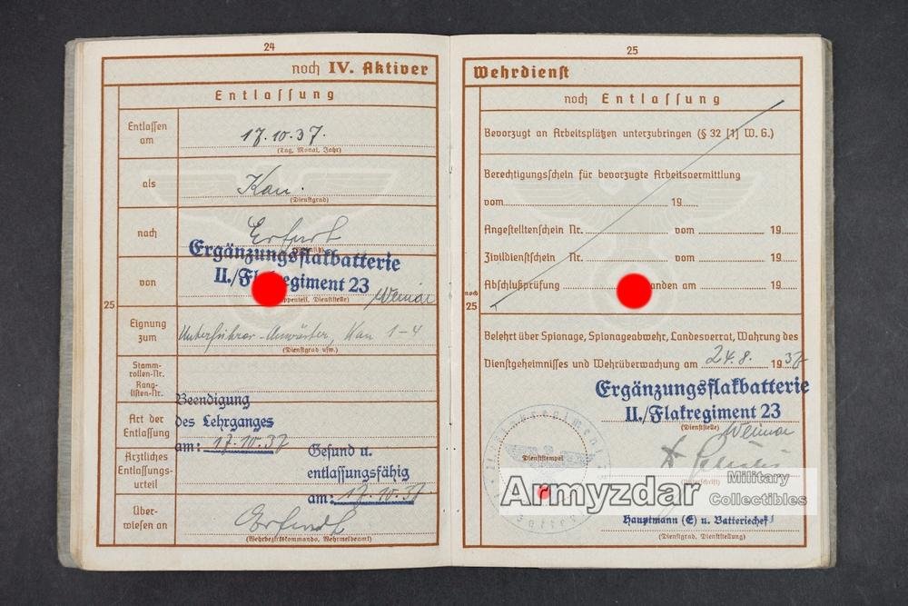 LW Wehrpaß „Fla. M. G. Res. R. 114' — image 10