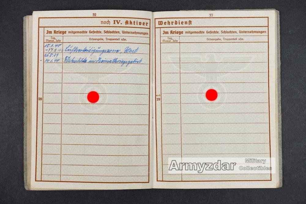 LW Wehrpaß „Fla. M. G. Res. R. 114' — image 13