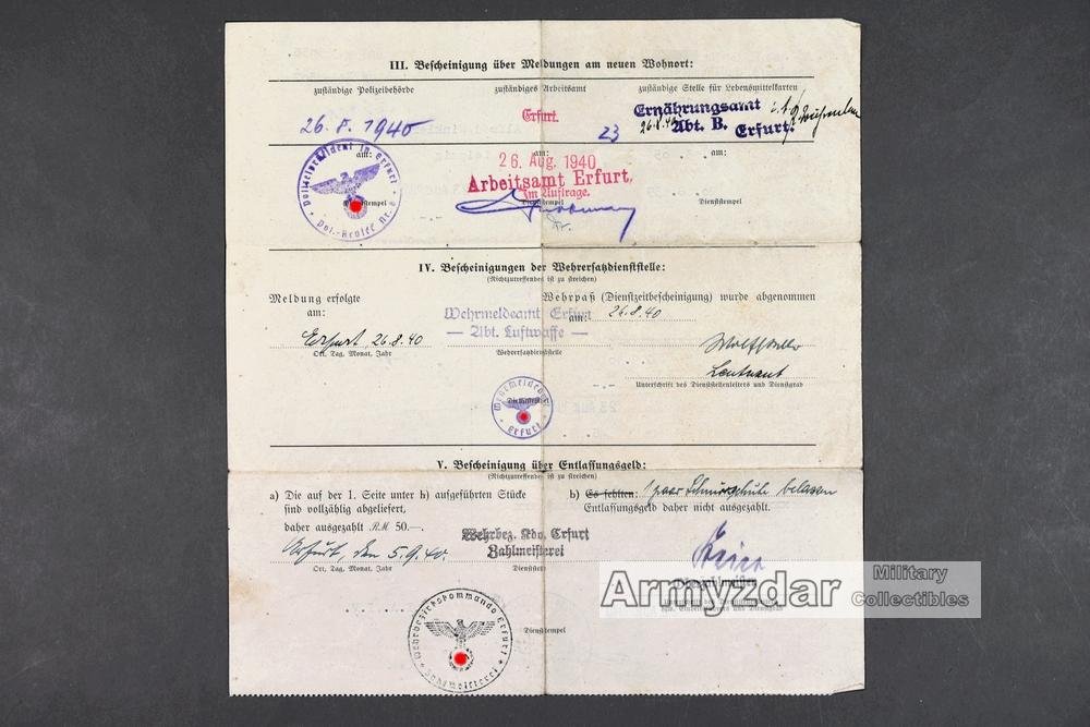 LW Wehrpaß „Fla. M. G. Res. R. 114' — image 20