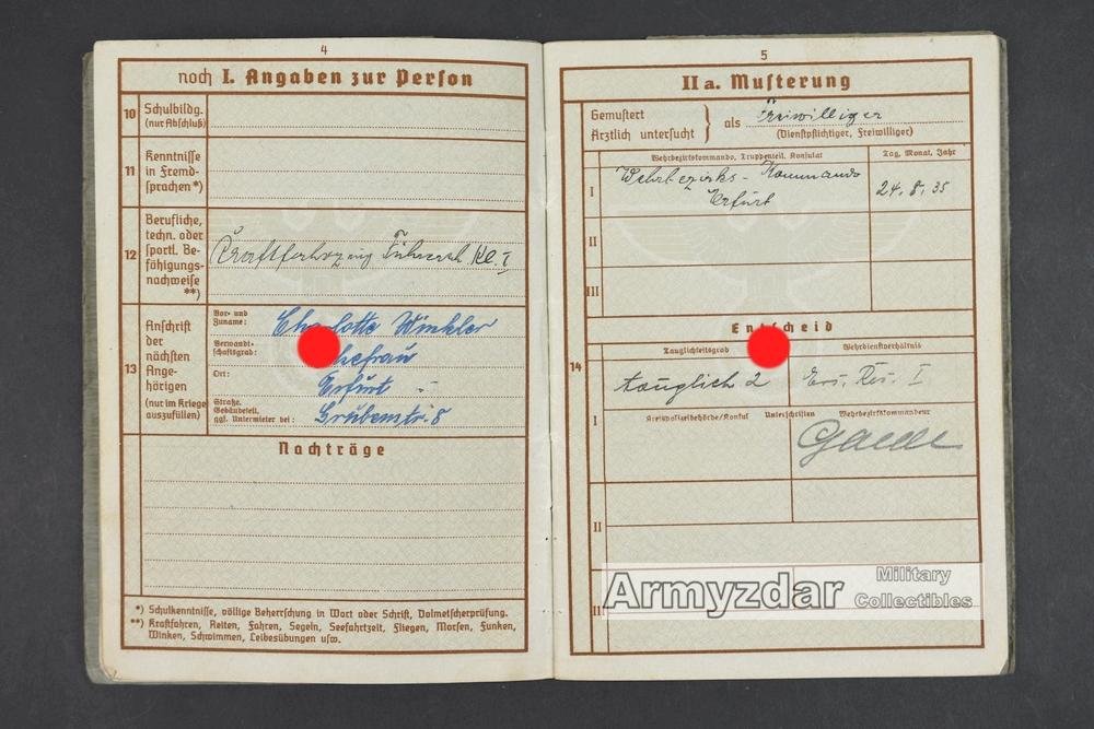 LW Wehrpaß „Fla. M. G. Res. R. 114' — image 4