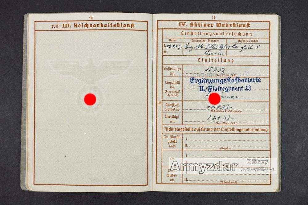 LW Wehrpaß „Fla. M. G. Res. R. 114' — image 6