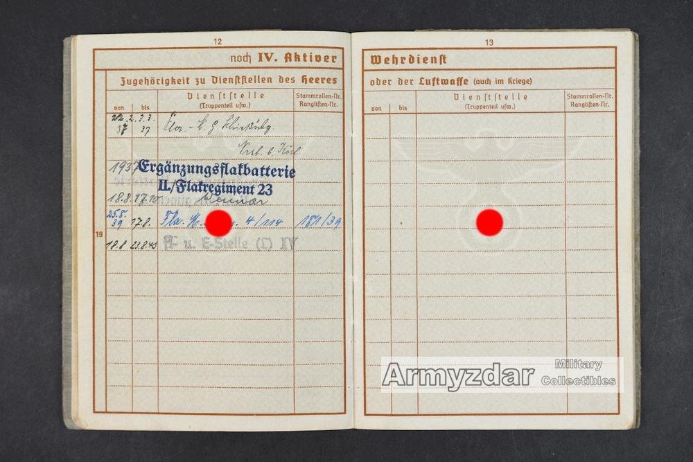 LW Wehrpaß „Fla. M. G. Res. R. 114' — image 7