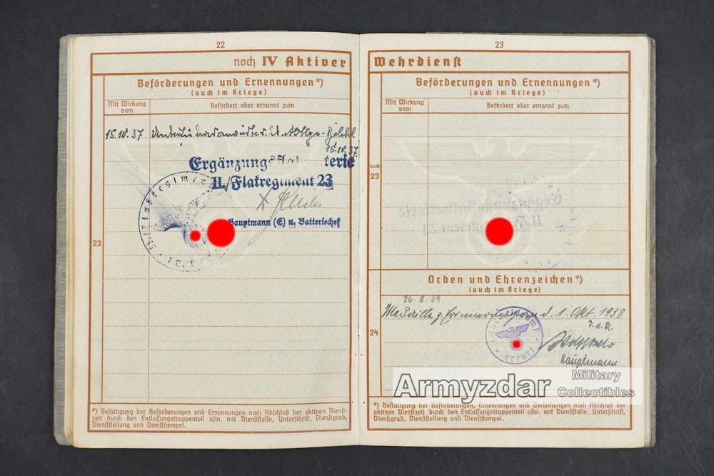 LW Wehrpaß „Fla. M. G. Res. R. 114' — image 9