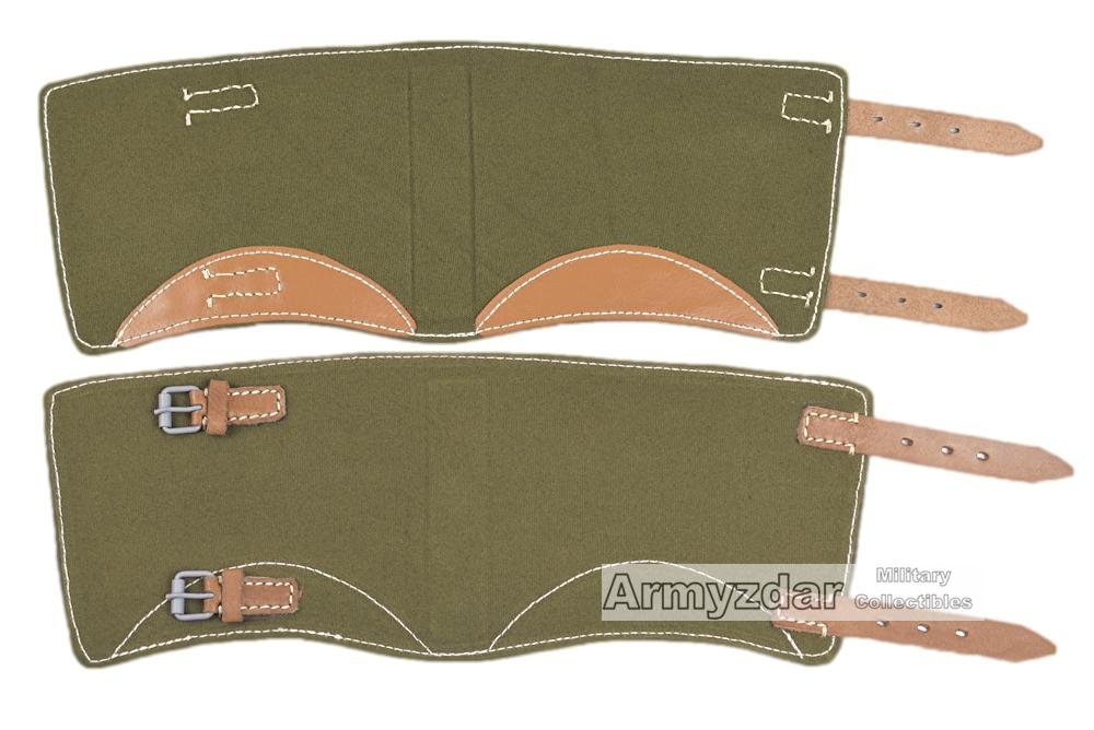 Repro German gaiters with brown leather — image 2