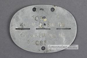 WH Dog-tag '4./ INF. ERS. BATL. 464'