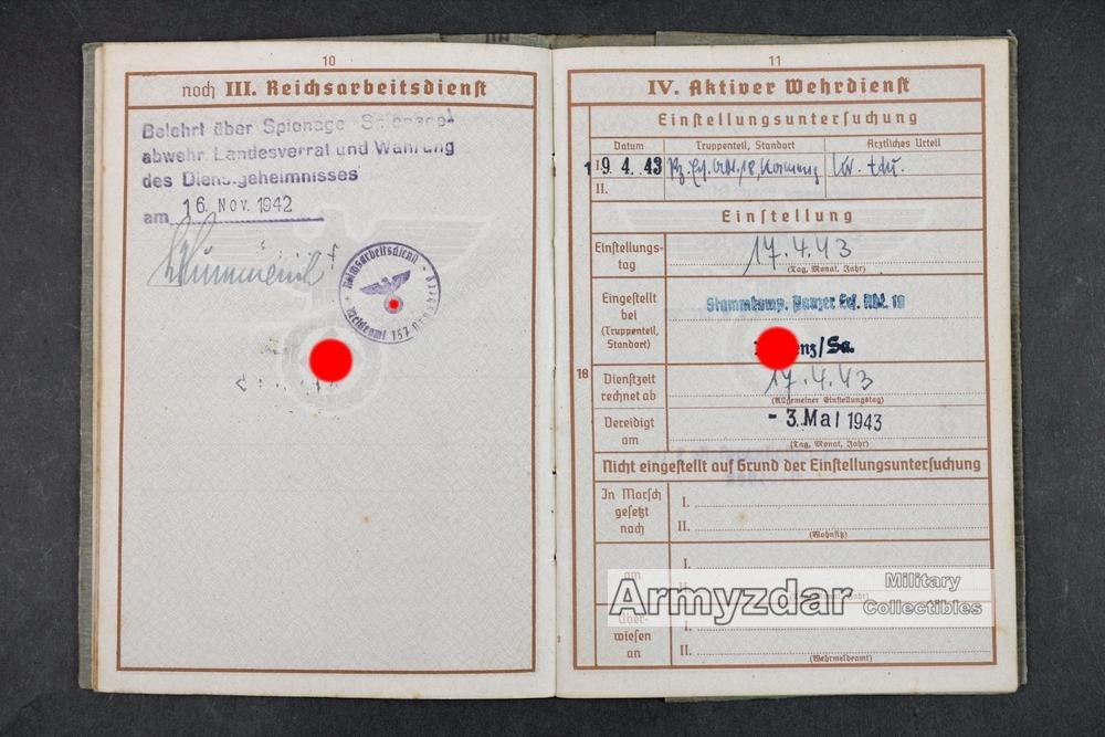 WH Wehrpaß „6./Pz.Ausb.Abt.18' — image 6