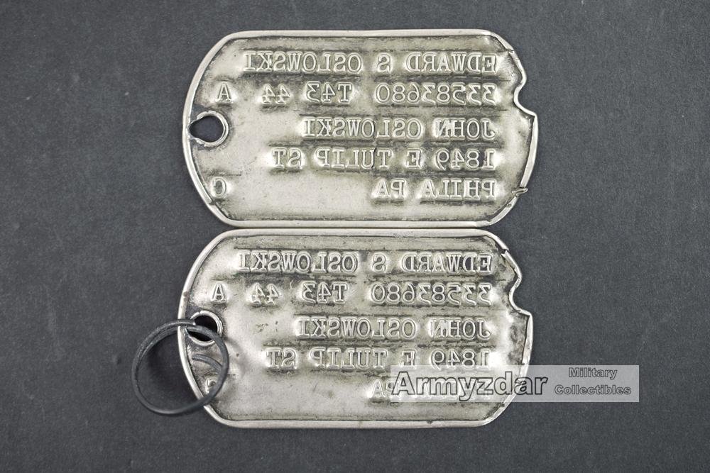 WW2 US Dog-tags 'Edward S Oslovski' — image 2