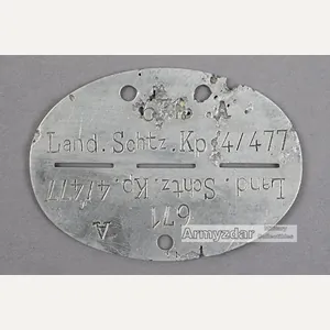 WH Dog-tag „Land. Schtz. Kp. 4/477'