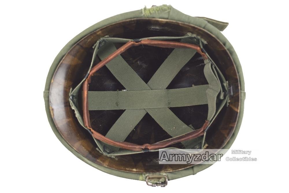 Vietnam US M1 Helmet with OD cover — image 7