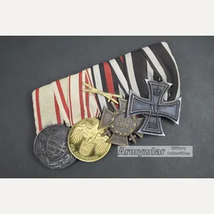 Ordenschnalle PRO DEO ET PATRIA+Für Österreich 1914-18+Frontkämpfer, EK II