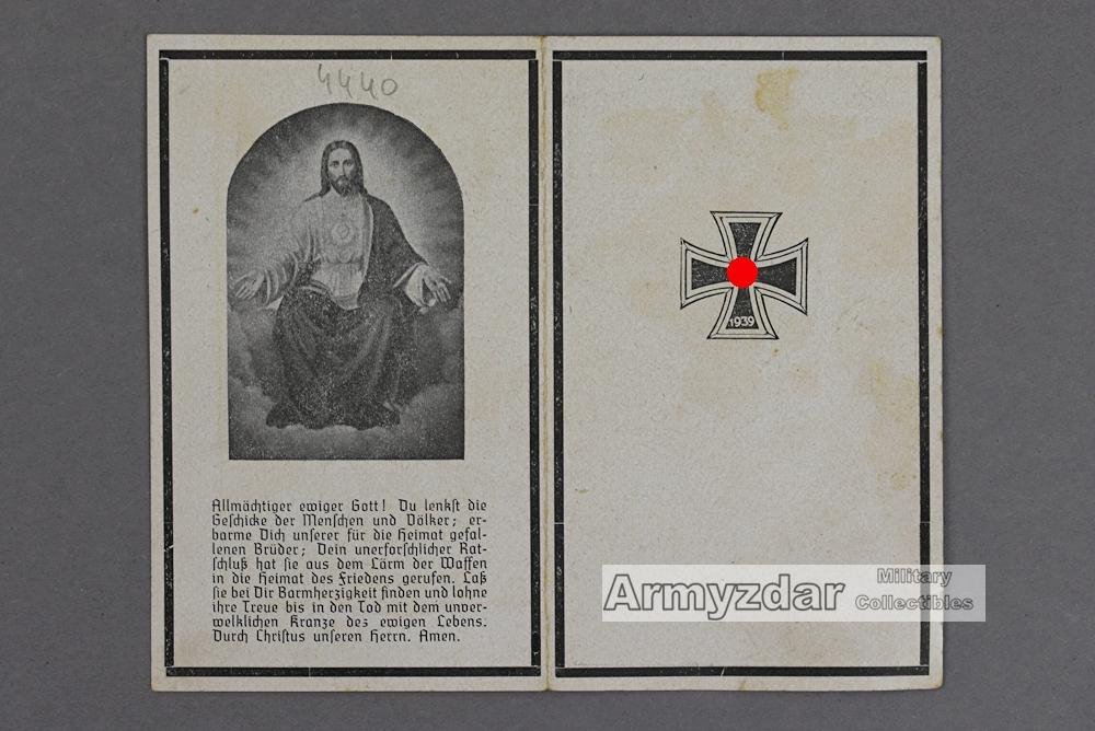 WH Death notice „Infanterie Rgt., J. Leingartner' — image 2