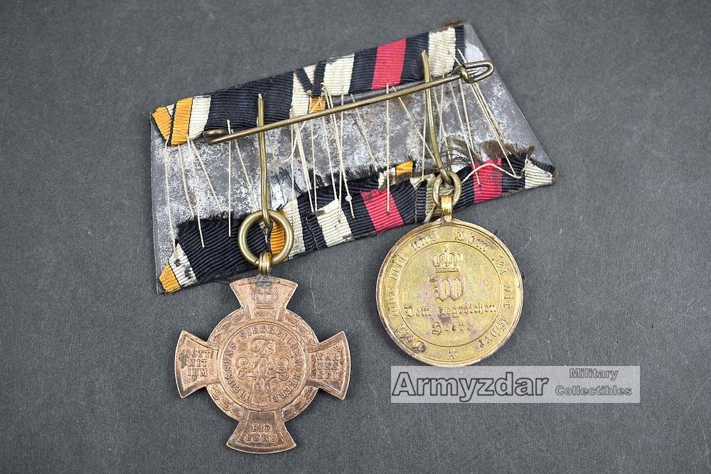 Ordenschnalle Preussen 1870-1871 + Erinnerungskreuz 'Königgrätz 1866' — image 2