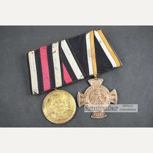 Ordenschnalle Preussen 1870-1871 + Erinnerungskreuz 'Königgrätz 1866'