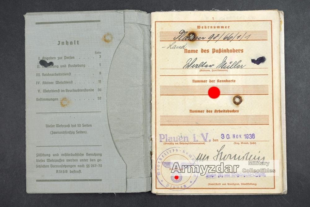 WH Wehrpaß „1./J.R.304' — image 2