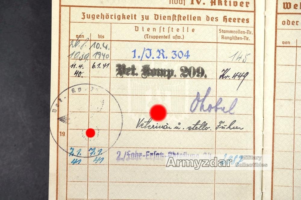 WH Wehrpaß „1./J.R.304' — image 5