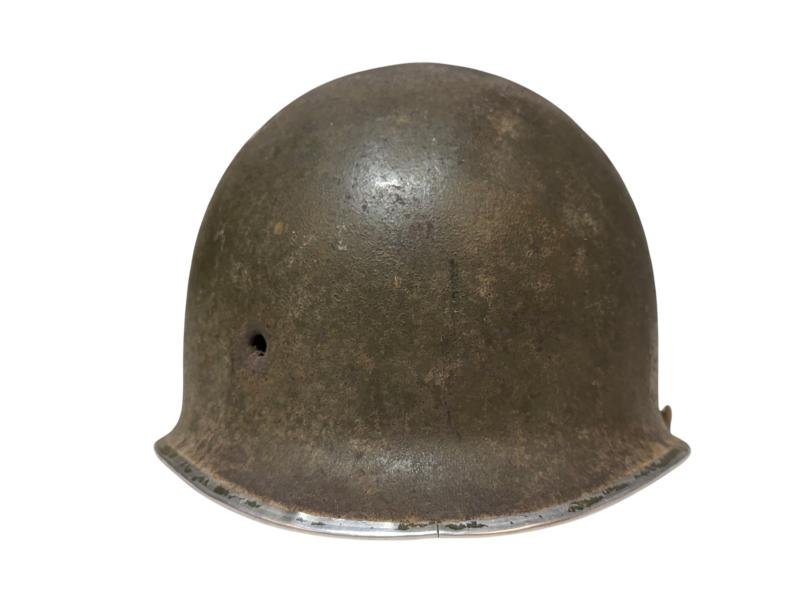 US M1 Fixed Bale Battle Damage Helmet Shell — image 2