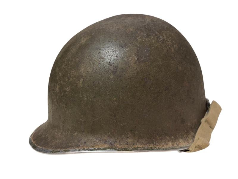US M1 Fixed Bale Battle Damage Helmet Shell — image 3