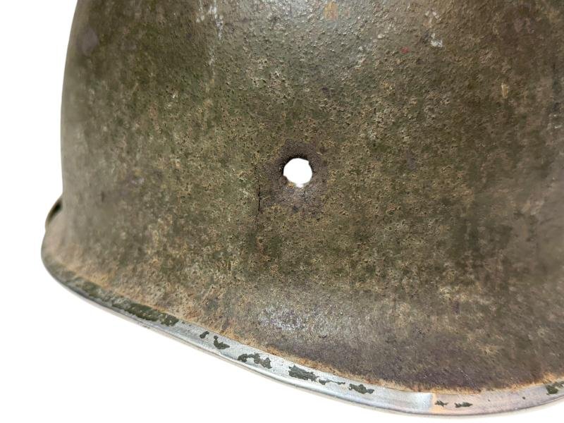 US M1 Fixed Bale Battle Damage Helmet Shell — image 6