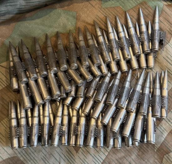 Belted Inert 7.92mm Drill Rounds For MG34/42