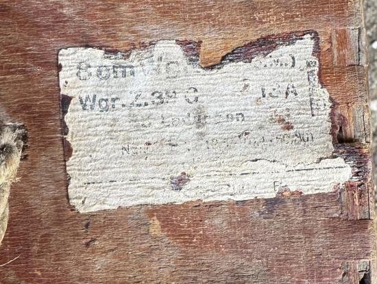 German 8cm Mortar Round Wooden Box — image 4