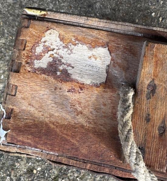 German 8cm Mortar Round Wooden Box — image 5