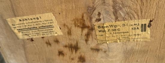 German 8cm Mortar Round Wooden Box — image 8