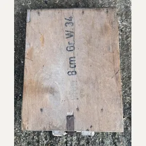 German 8cm Mortar Round Wooden Box