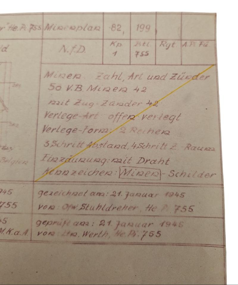 a german WW2 period Battle of the Bulge drawn mine — image 3