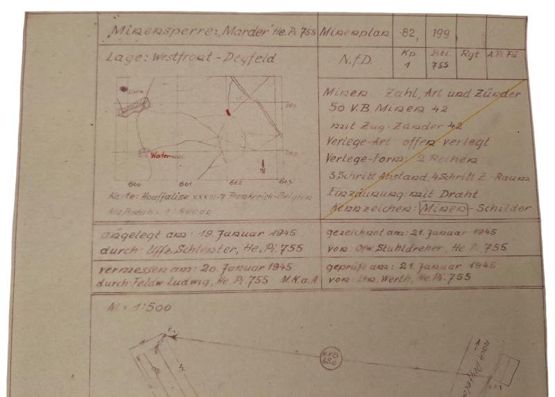 a german WW2 period Battle of the Bulge drawn mine — image 6