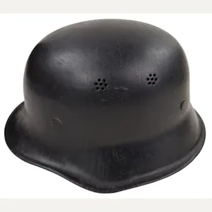 a black WW2 Wehrmacht fire helmet