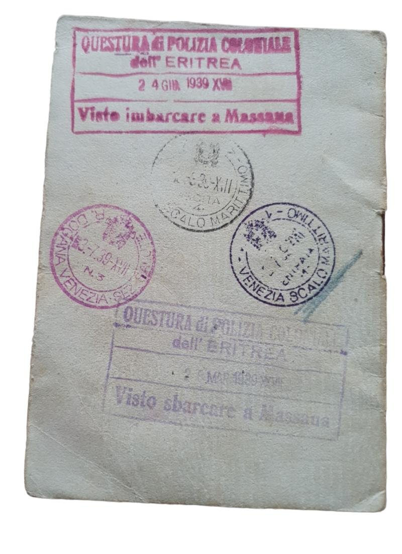 Italian WW2 period travel papers in used condition — image 5