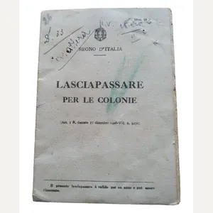 Italian WW2 period travel papers in used condition