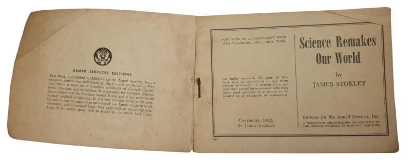 A ww2 american pocket reading book 'science remakes our world' — image 2