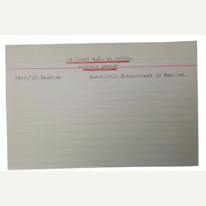 a Dutch WW2 'N.S.B' card tray dokument