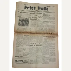 a Norwegian ww2 newspaper 'fritt folk