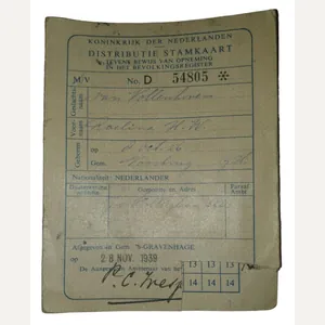 dutch ww2 pedigree card 's-gravenhage'