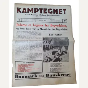 Danish ww2 'Kamptegnet' antisemitic newspaper