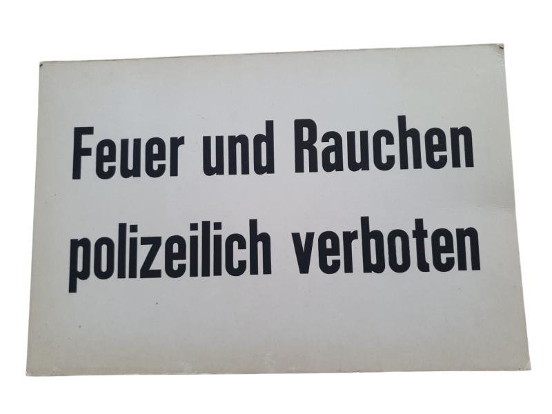a wehrmacht ww2 sign Feuer und Rauchen polizeilich verboten — image 2