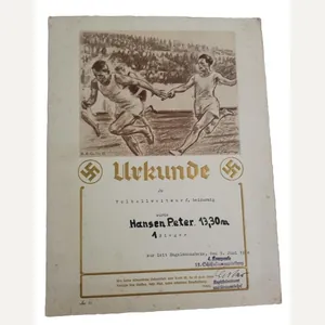 a Nazi certificat for shot putter'volballweitwurf'