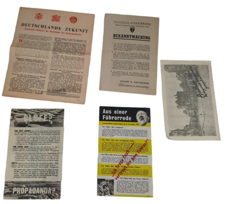 a set off 5 american ww2 propaganda drop flyer — image 8