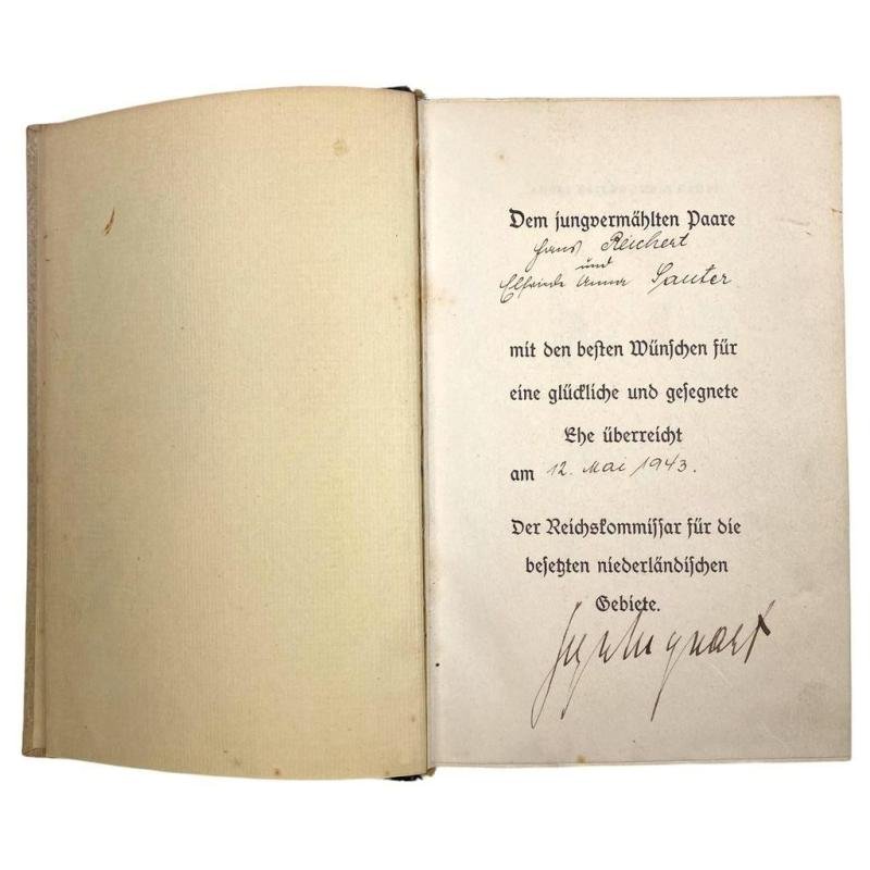 german ww2 wedding mein kampf with an original picture and negative — image 2