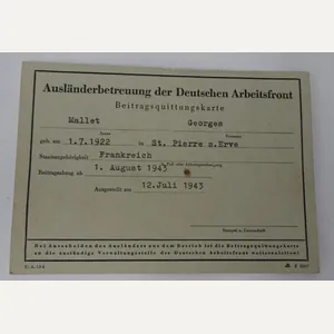 a foreign deutse arbeitsfront support card