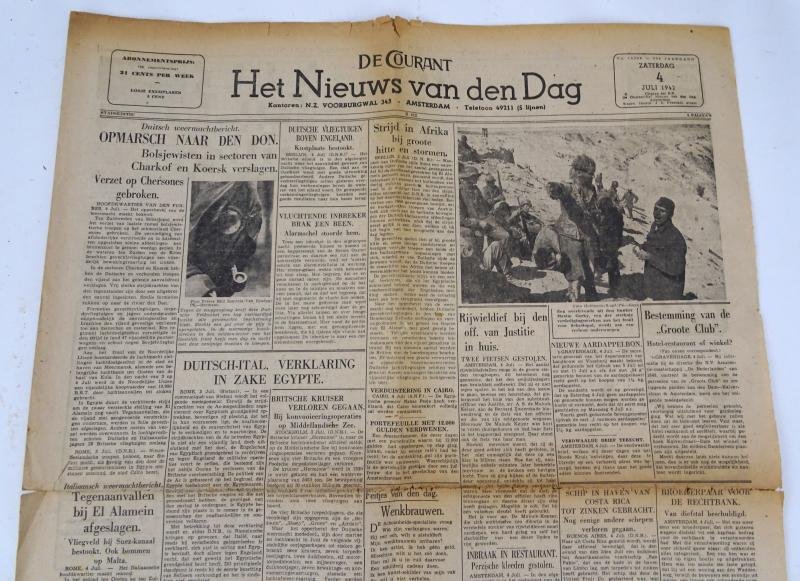 a Dutch ww2 newspaper in nice used condition the 'het nieuws van den dag — image 2