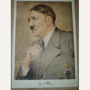 a german ww2 pre-war drawn from Adolf hitler post card