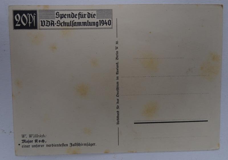 german ww2 postycard from Fallschirmjager major Major Roch — image 4
